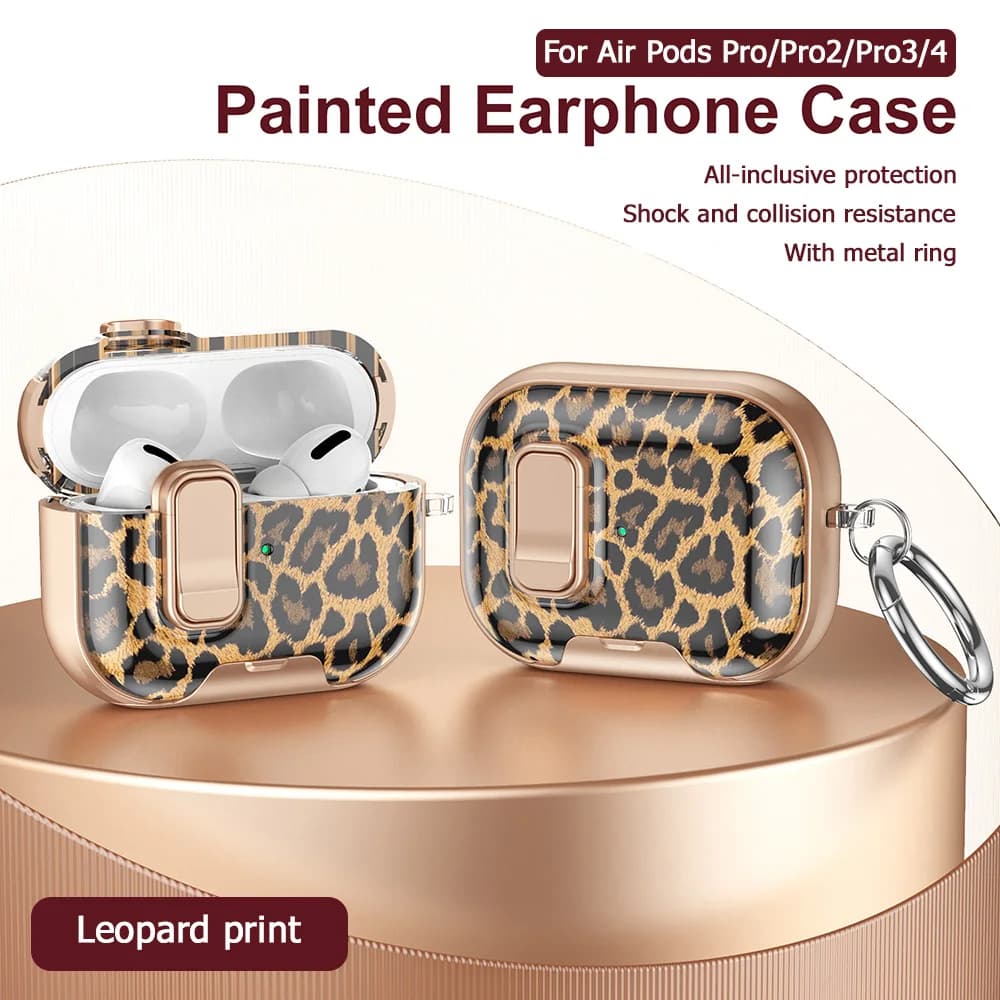 Clear Crystal Wireless Bluetooth Headset Case for Airpods Pro 2 3 2nd Cover for TPU Leopardate Switch for Airpods 4 Sleeves