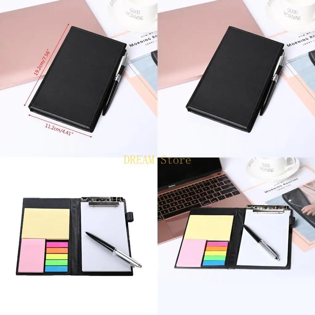 Notebook creativo con note appiccicose, diario in pelle, cancelleria, con penna, materiale scolastico per ufficio, migliore
