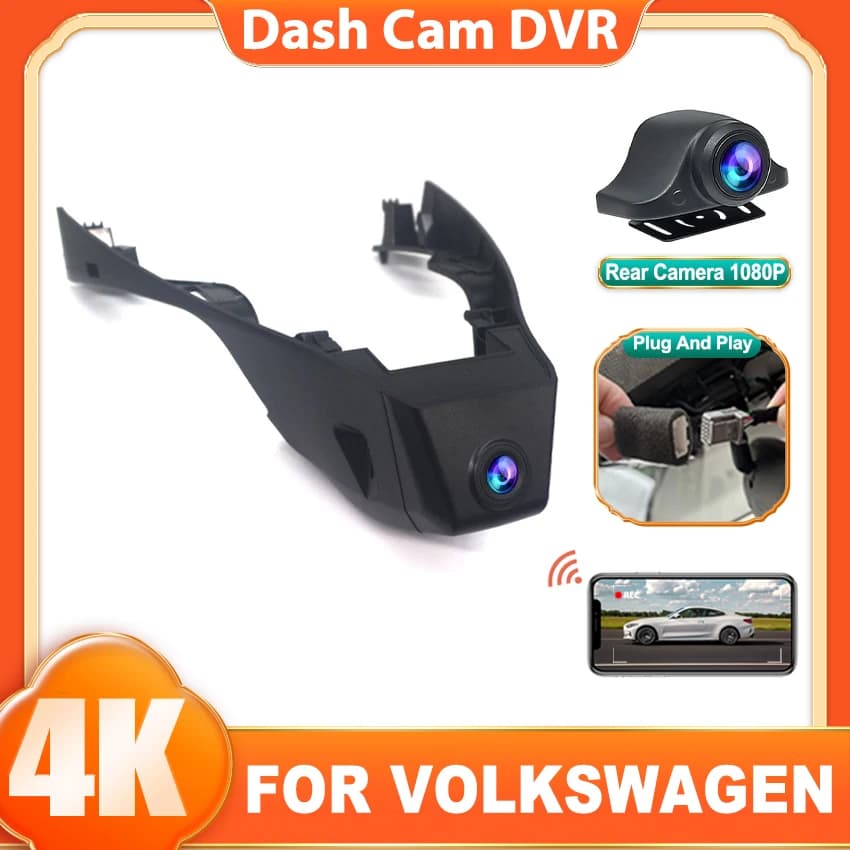 4K Dashcam Per VW Per Volkswagen T-Roc T Roc Troc dal 2017 al 2024 2025, Wifi Dash Camera Dash Cam per Auto Veicolo Videoregistratore