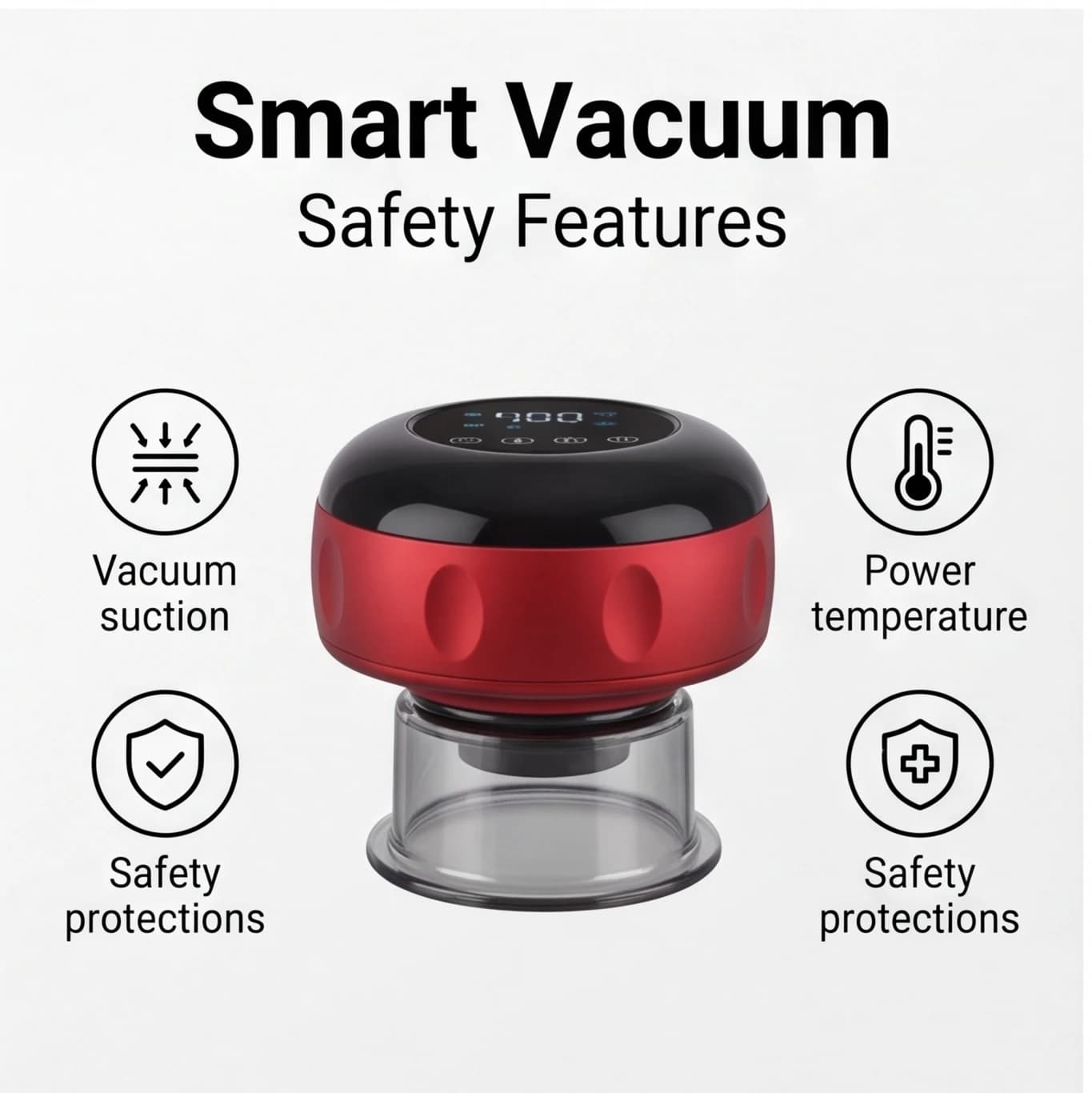 2-in-1 massager with Heating and Gua Sha, Intelligent Vacuum Massage Cover Background of the Muscular Headband on Back and neck