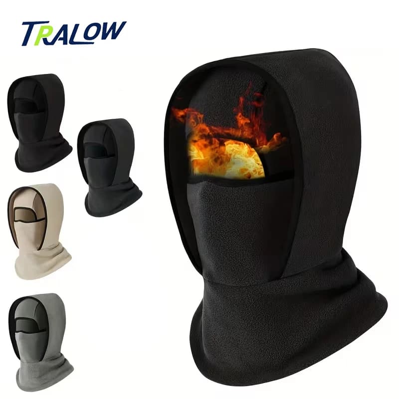 TRALOW Winter Multifunctional Cold-Proof Warm Hat|Hoodie/Neck Gaiter/Mask Combo,Windproof,for Sports,Running,Skiing,Outdoor Work