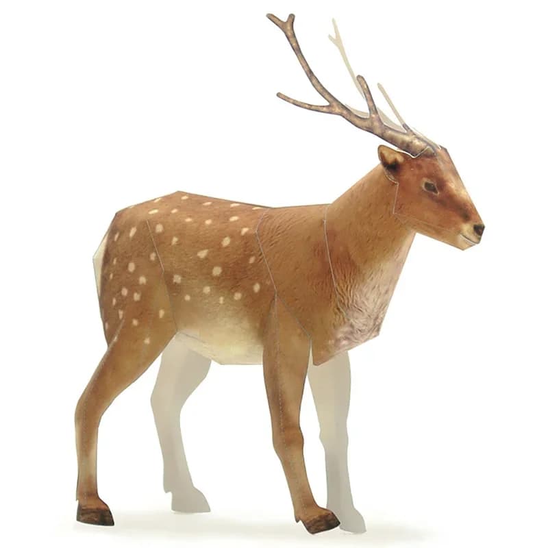 Sika Deer Paper Model Origami Art Mini Cute 3D Papercraft Realistic Animal Figure DIY Kids Adult Handmade Craft Toys WE-008