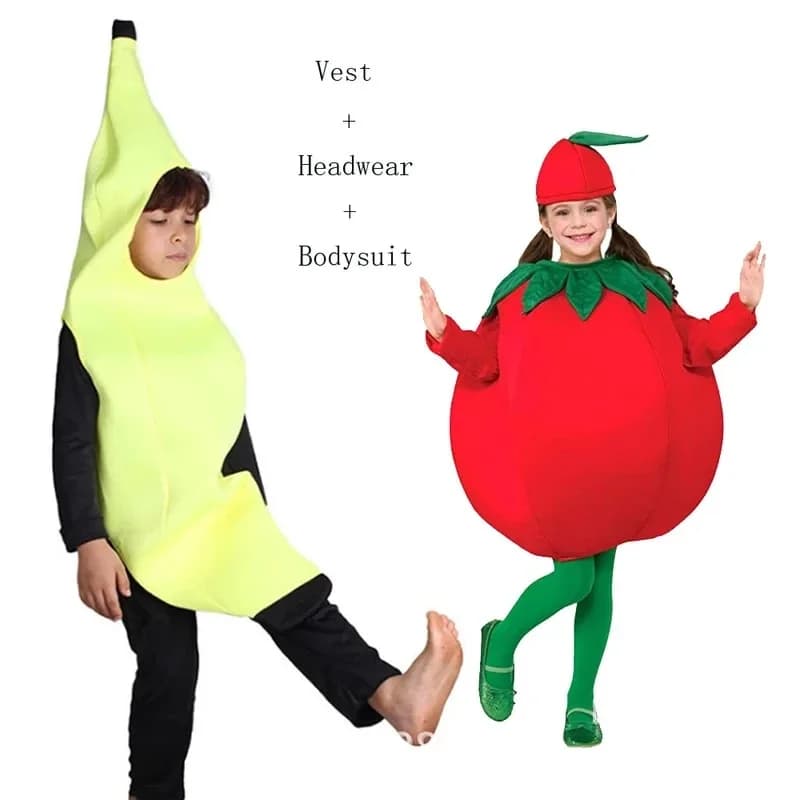 Funny Banana Suit Yellow Costume Light Halloween Tomato Potatoes Carrot Fruit Fancy Party Festival Dance Dress Costume