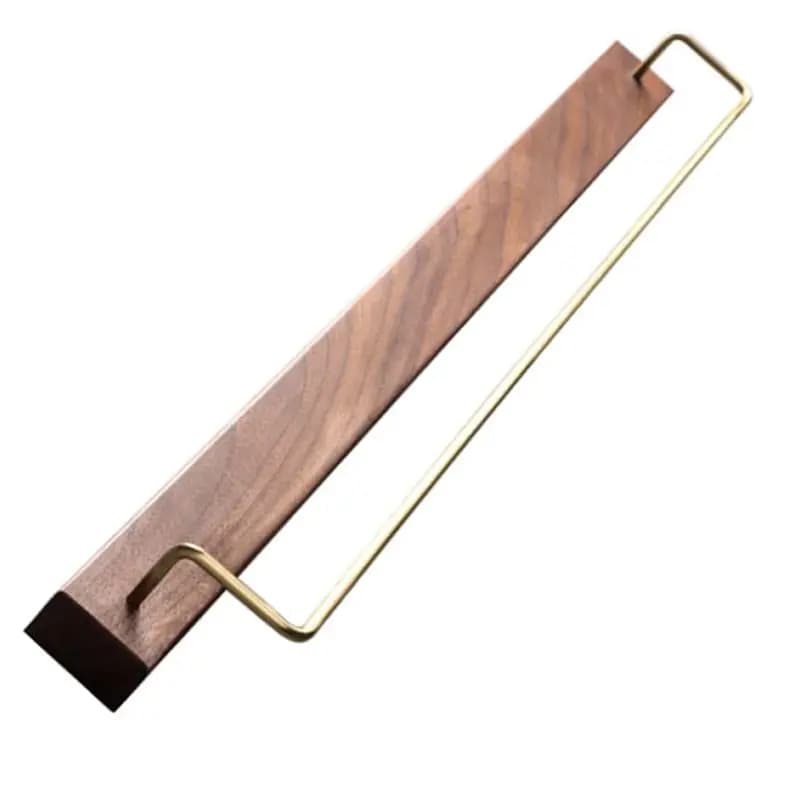 AB11-Portasciugamani da Parete per Bagno, Grande Porta Asciugamani in Legno Massello, Organizzatore con Asta Singola, Porta Asciugamani per Bagno