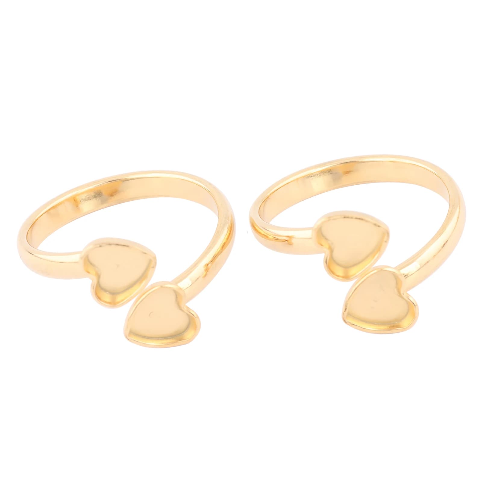 10 pezzi in acciaio inossidabile placcato oro misura 6mm cuore cabochon anello base impostazione spazi vuoti castoni fai da te regolabili per la creazione di gioielli