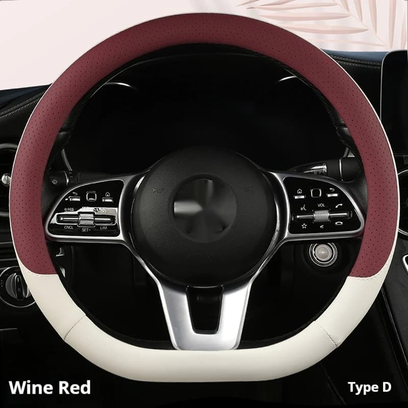 Coprivolante traspirante antiscivolo in pelle Nappa per tutte le stagioni, universale per interni auto, resistente all'usura, copertura protettiva