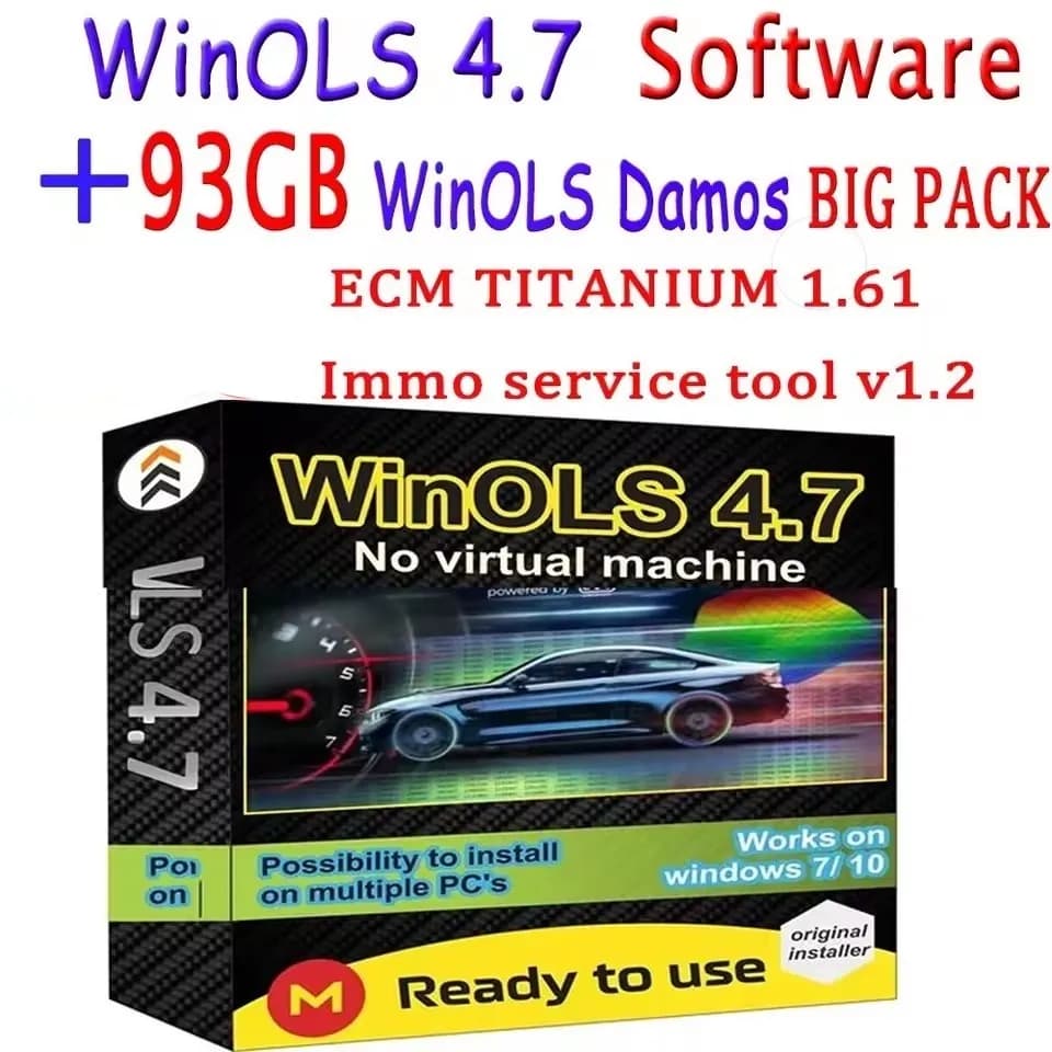2026 NOVITÀ: WinOLS 4.7 con Plugin +2021 Damos +ECM TITANIUM + Strumento di Servizio Immobilizer v1.2 - Software di Riparazione Auto con Tutti i Dati
