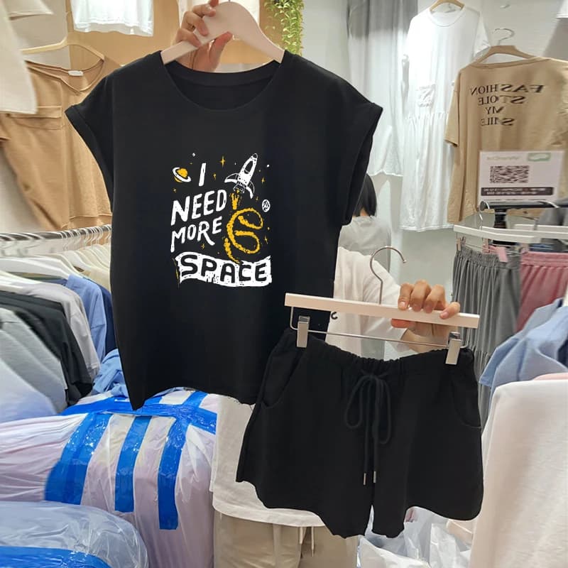Casual Sportswear Set for Women Summer 2026 New Style Trendy Brand Fashion Student T-Shirt Two-Piece Set Summer Outfit
