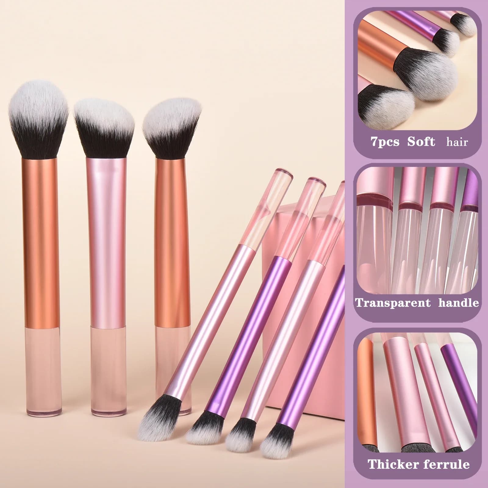 Premium Synthetic Makeup Brush Set for Foundation Loose Powder Eyeshadow -Durable Cosmetic Brushes for Professional And Home Use