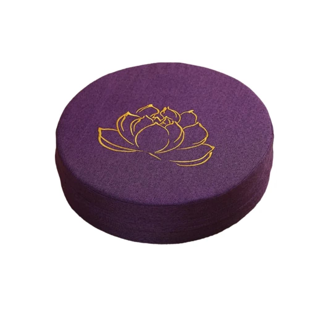 Practical Japanese-style Yoga Meditation Cushion Embroidered Lotus Thickened Seat Cushion Washable Round Tatami Mat Tea Room