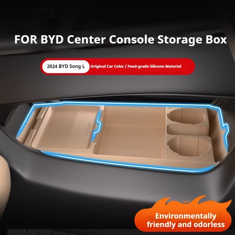 Silicone Storage Box for BYD Song Ldmi Edit Central Console Pad Anti-Slip Car Accessories Organizer Decoration