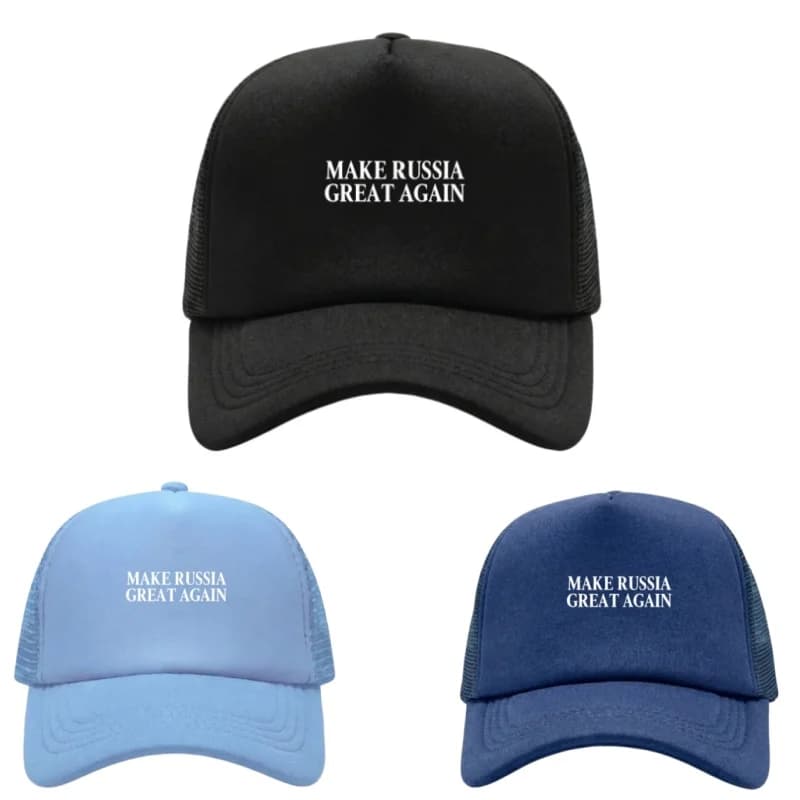 MAKE RUSSIA GREAT AGAIN Printed Adjustable Baseball Cap Snapback Dad Hat Breathable Mesh Hat Golf Fishing Outdoor Sun Cap