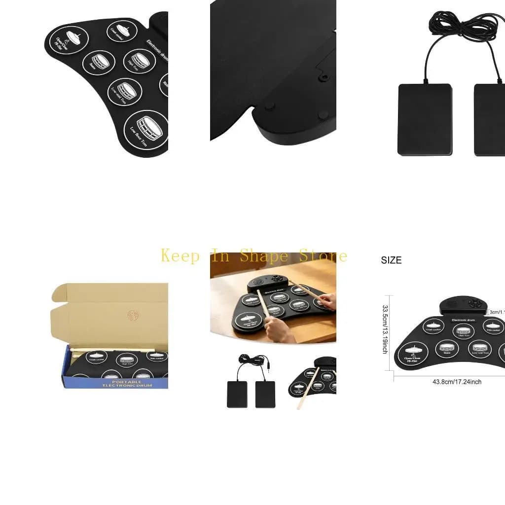 U1JC Foldable Electronic Drum Pad with Integrated Speaker Suitable for Beginners