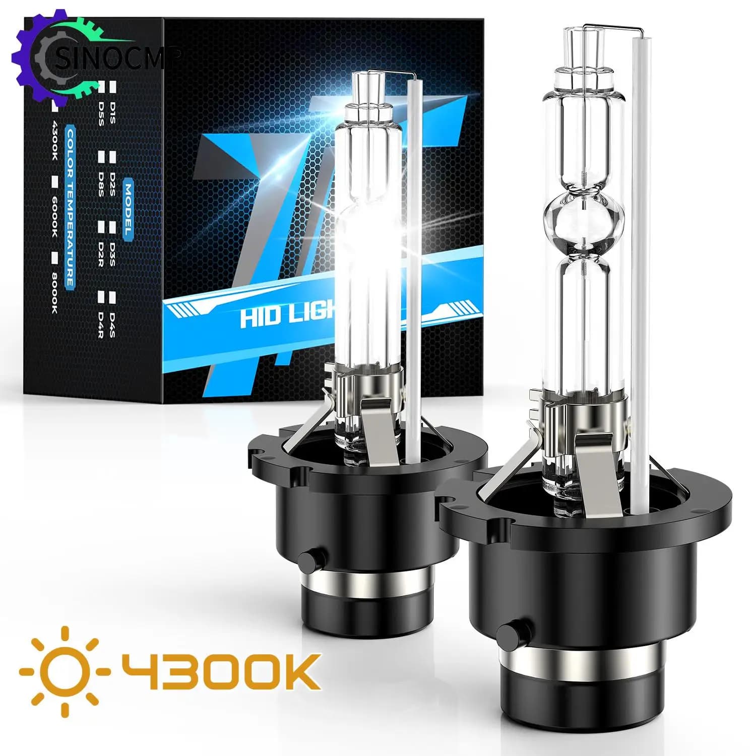 2Pcs D2S HID Bulbs Xenon Headlight Bulb Car LED Headlights Canbus 35W 4300K Standard Lamp Cars Head Light Accessories Replace