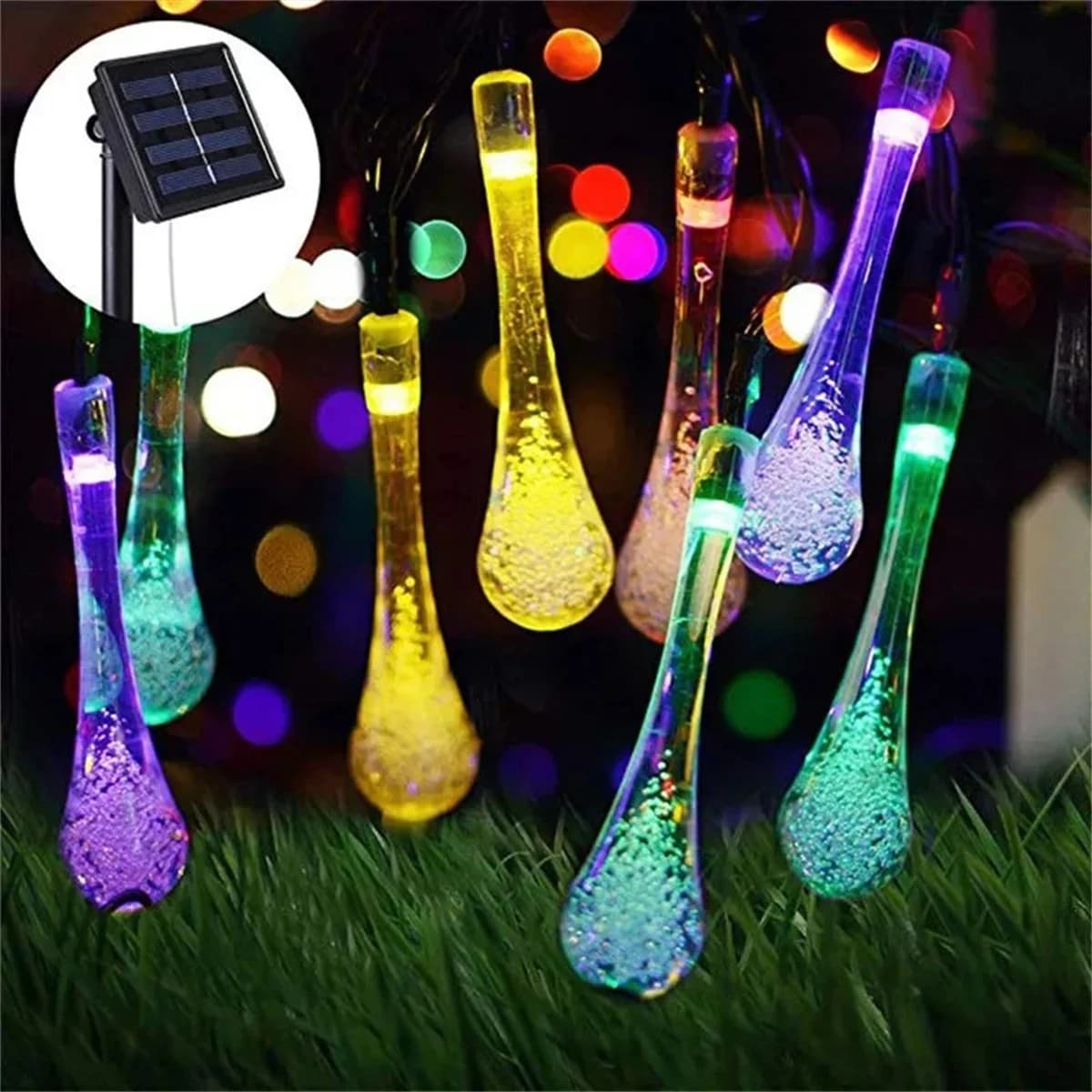 5M/6.5M/7M/12M Solar festival stringa di luce LED paesaggio luce impermeabile gocce d'acqua decorazione del giardino lampada luce esterna