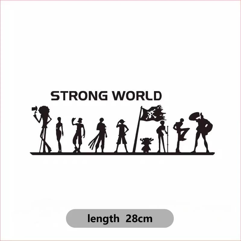 Adesivi con silhouette di Strong World Luffy e Ace, adatti per il lunotto posteriore, le porte dell'auto, le pareti, adesivi decorativi personalizzati