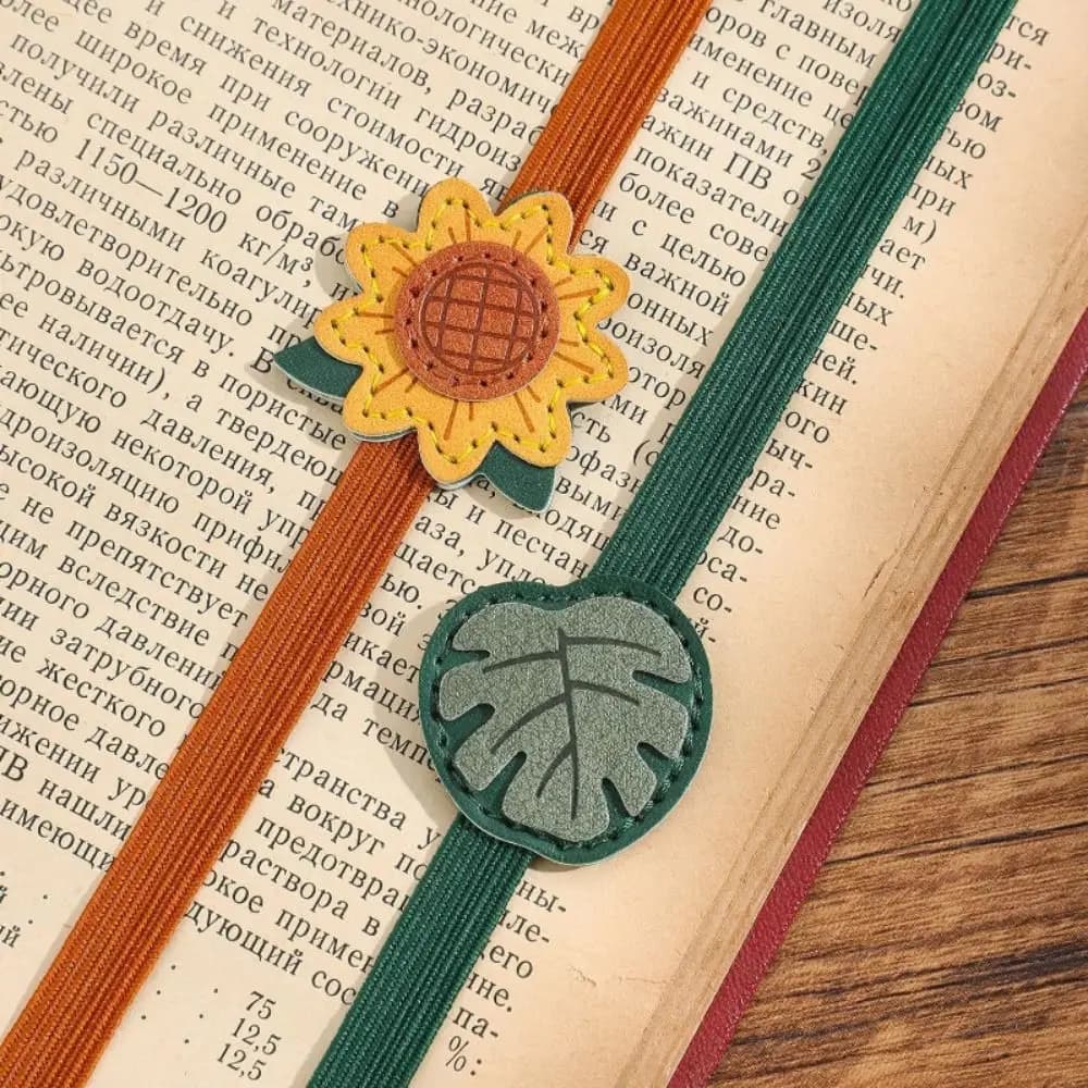 Vintage Elastic Bands Leather Bookmark Anti-lost ELegant PU Bookmark Versatile Hardcover Journals Book Mark Planners
