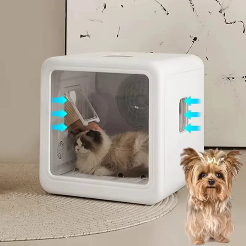 Automatic Pet Dryer 70L Ultra Silent 360 ° Efficient Cat Peel Dryer with Intelligent Temperature Control via App and Timer