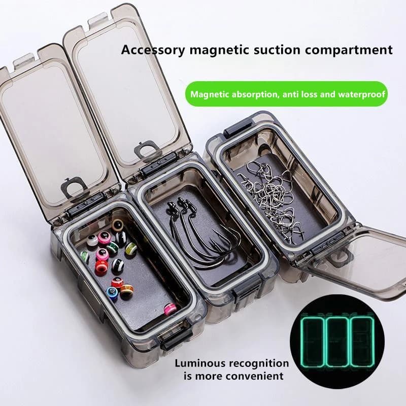 1/3Pcs Waterproof Fishing Tackle Box Luminous Lure Hook Storage Case Expandable Fishing Tool Organizer With Magnetic Function
