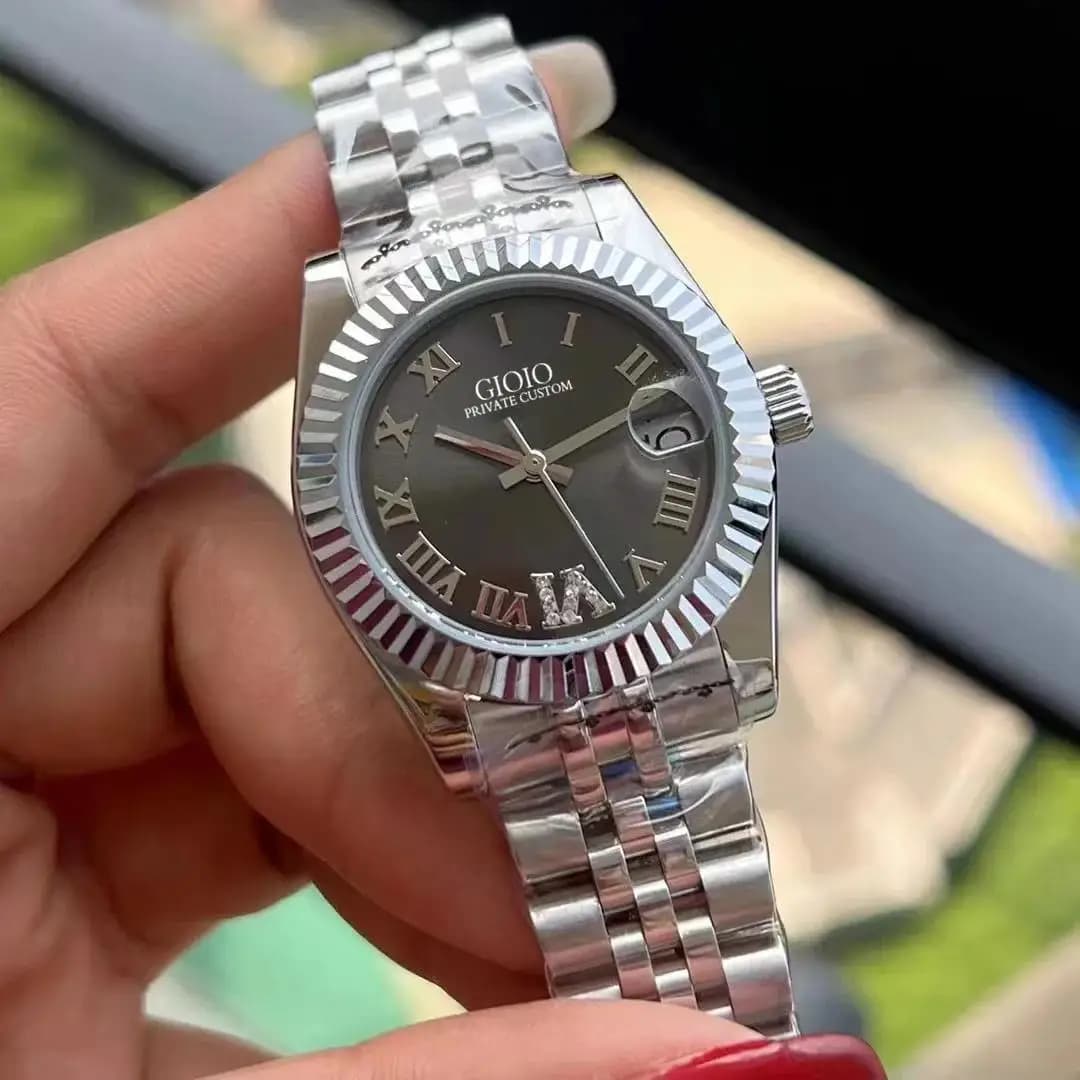Automatic Watch for Men women Mechanical Watches Stainless Steel Calendar Silver Rose Gold Black Green Rome Wristwatch 31mm