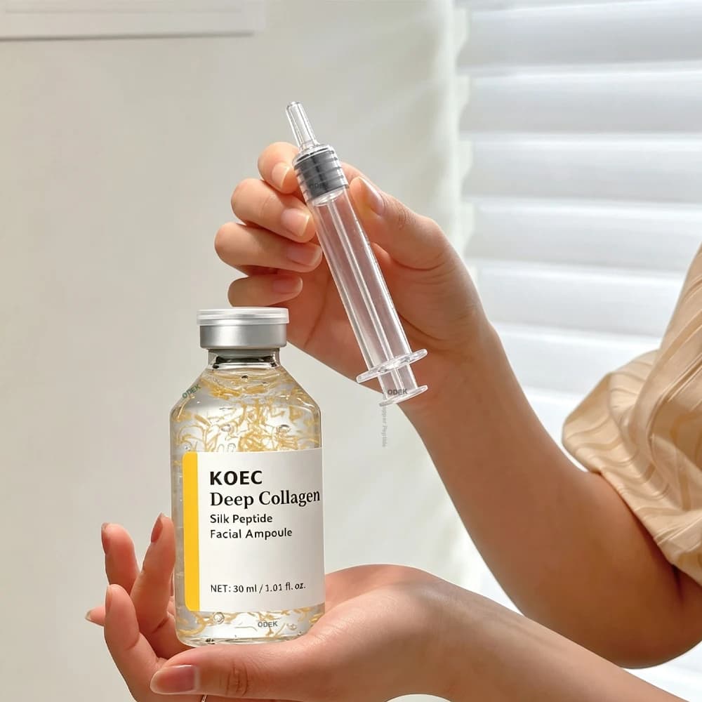 Facial Deep Collagen Peptide Anti-Wrinkle Ampoule Skin Booste Silk Protein Serum Skin Tightening Elasticity Boost Skincare