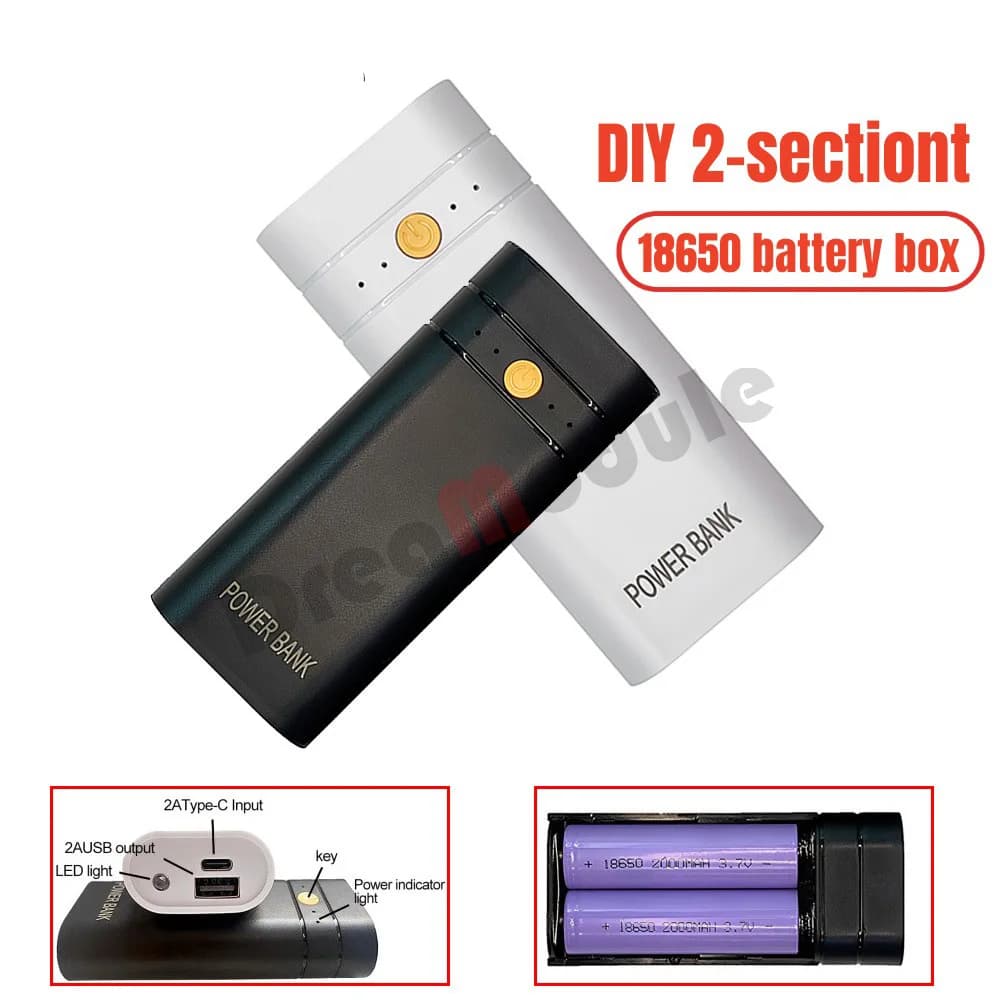 2X 18650 caricabatteria portatile Power Bank Kit fai da te fai da te ricarica rapida-Power Bank Shell Case Box Power Bank Charge Storage Box