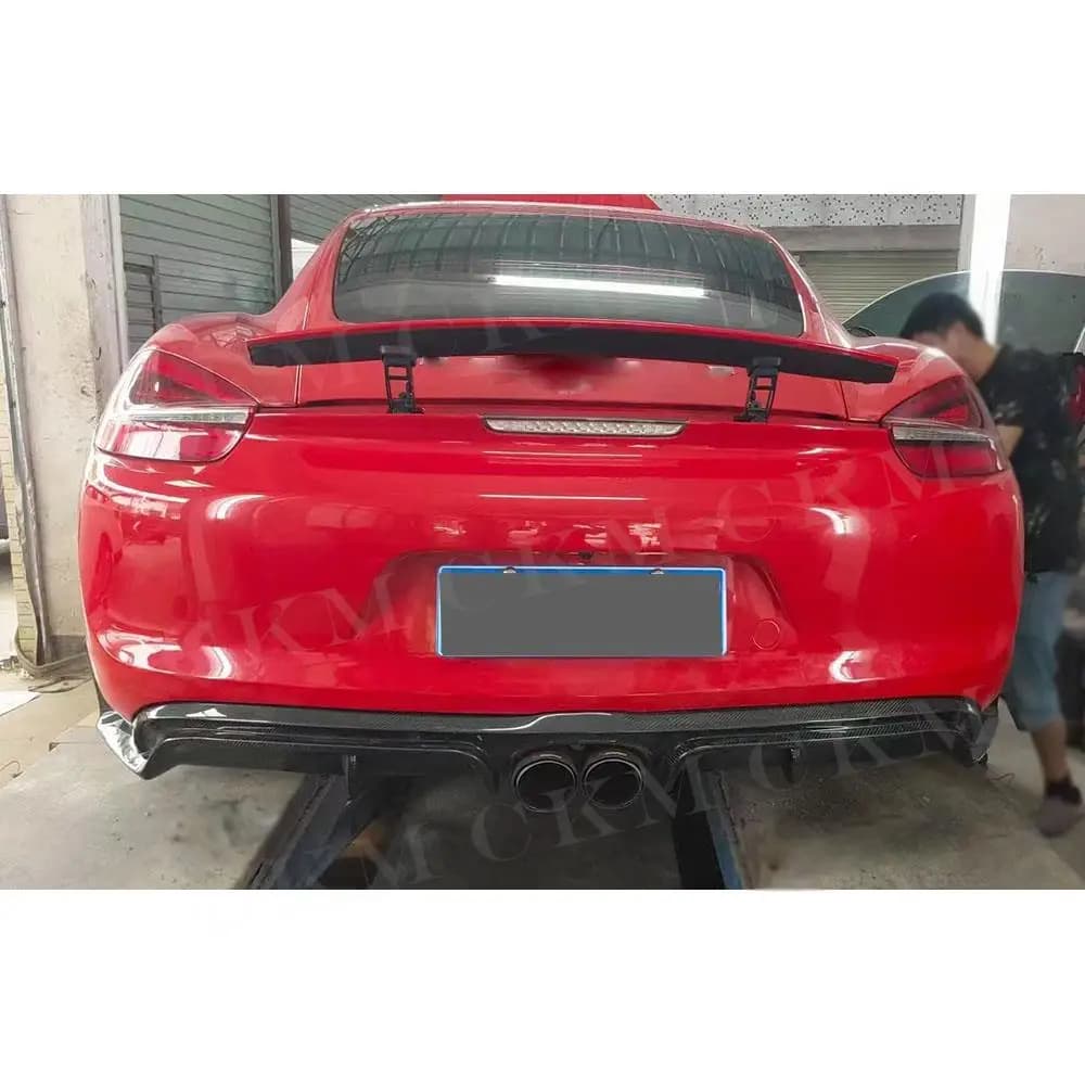 Carbon Fiber Rear Lip Diffuser Spillters Rear Lip Diffuser for Porsche 981 Cayman Boxster 2013-2015 Front Bumper Guard