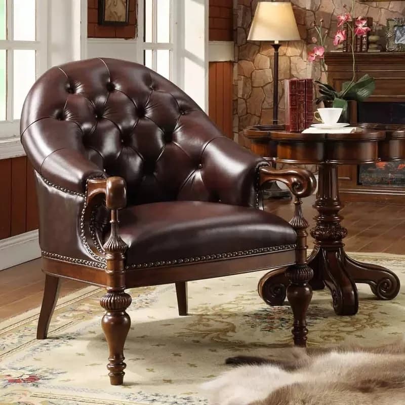 Vintage Leather Office Chair Back Support Comfy Swivel Office Chair Lounge Gaming Silla De Oficina Furniture Accessories