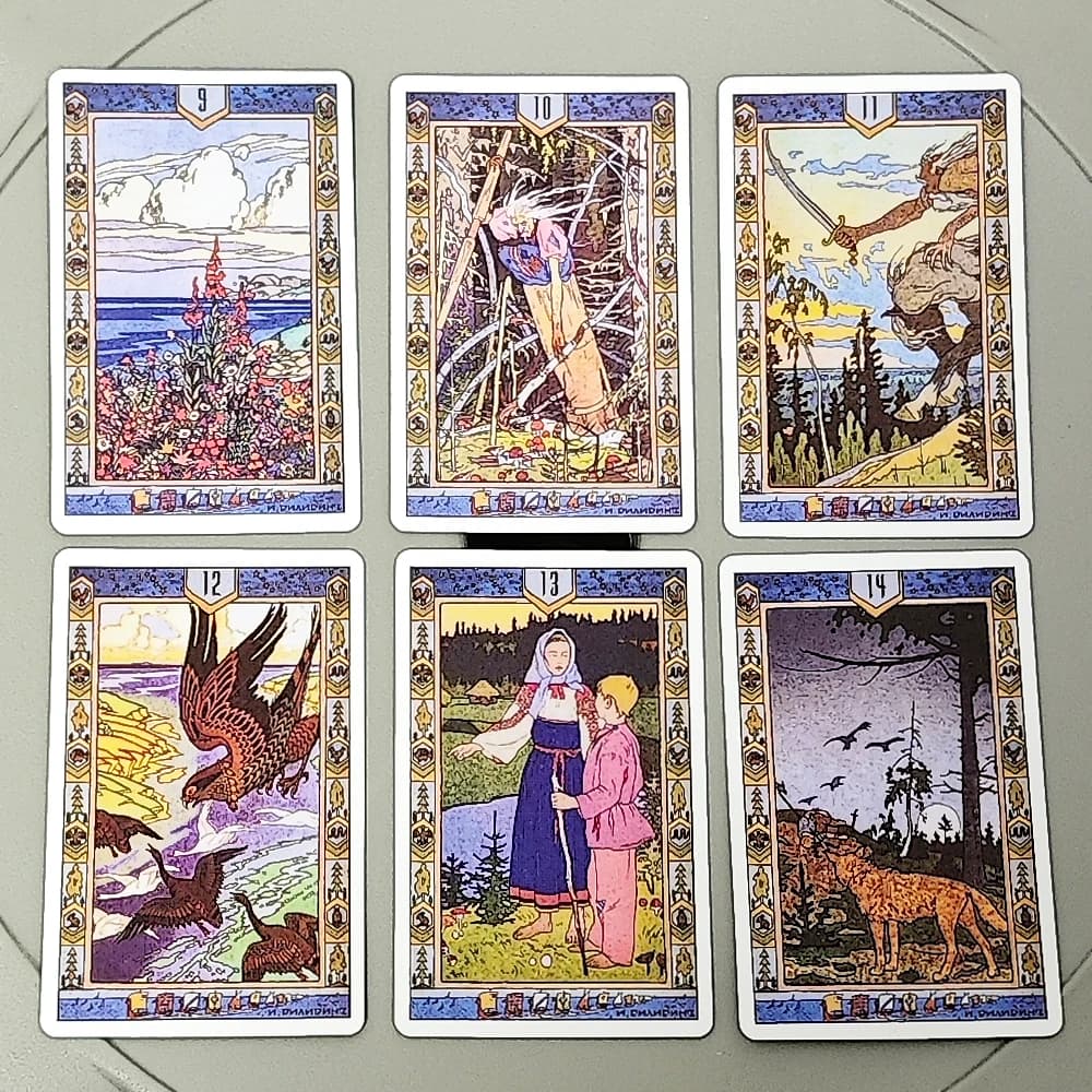 Mazzo Oracle delle fate russe 9 * 6 cm 36 pezzi di carte Lenormand basate sui disegni del pittore Ivan Bilibin