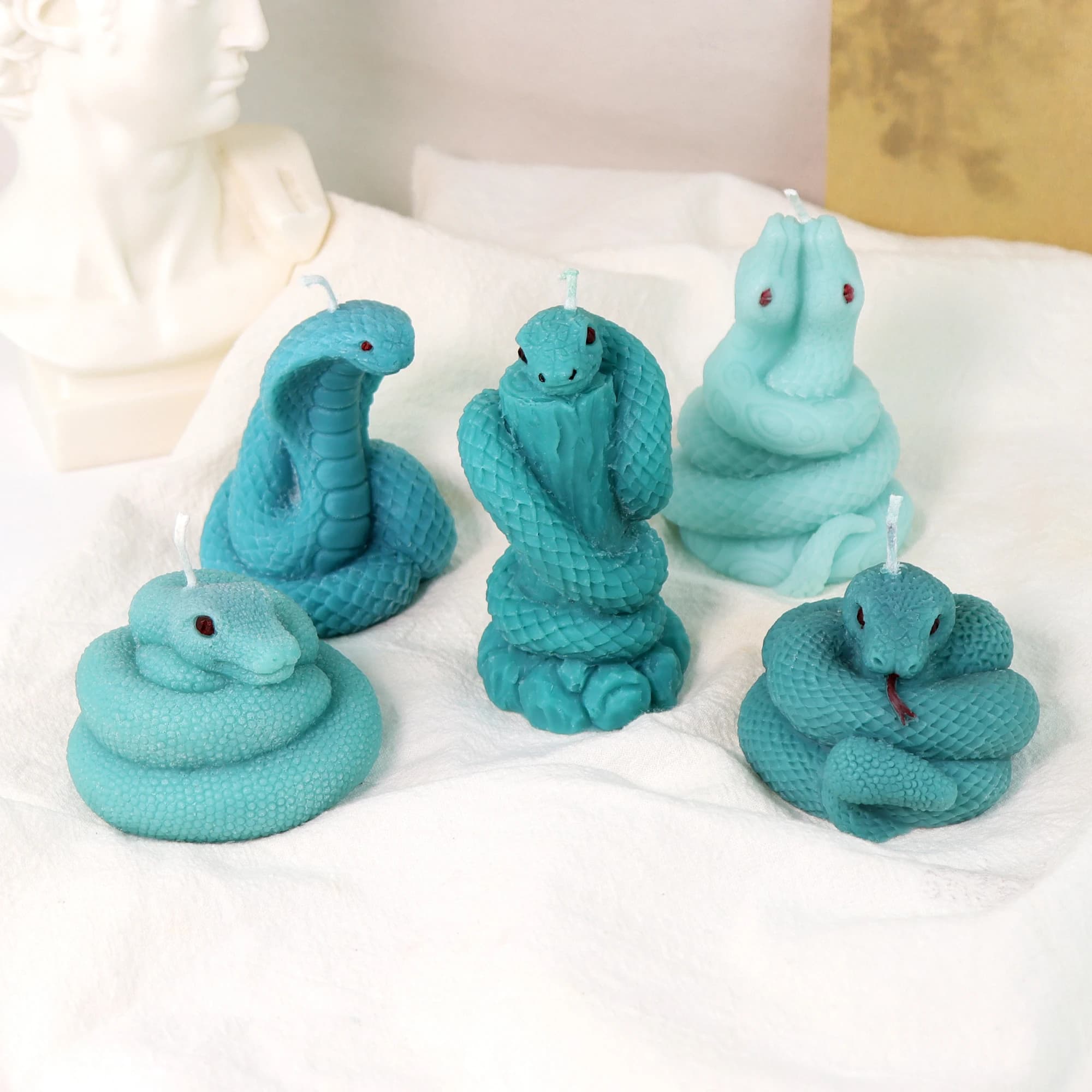 3D Snake Silicone Candle Print DIY Simulation Snake Shaped Snake Candle Wrap Mold to Make Handmade Candles Gift Home Decorations Gifts