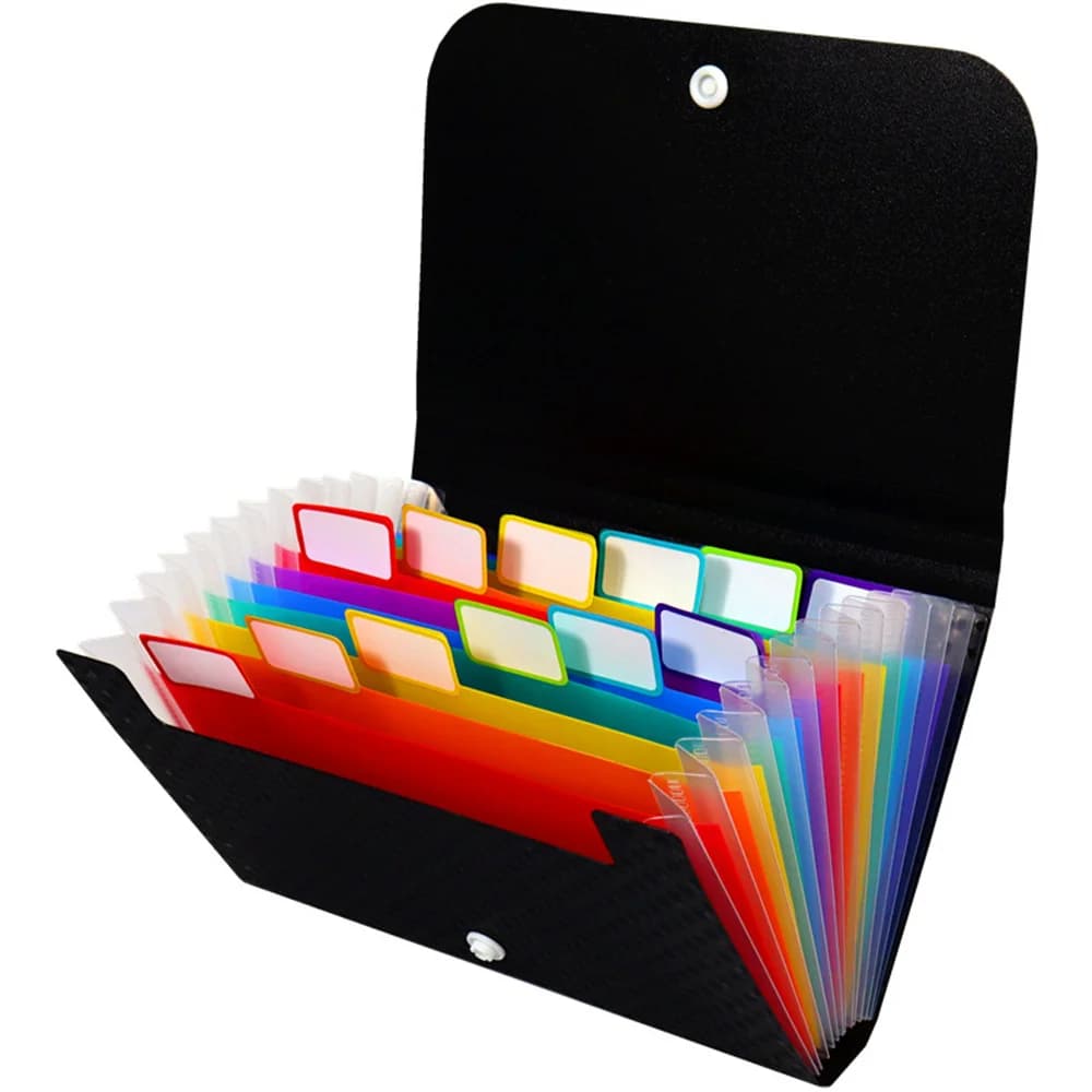 A6 713 Griglie Mini Borsa Organizer Multitasche con Pagina Interna Arcobaleno Grande Capacità Portadocumenti Forniture per Ufficio e Scuola
