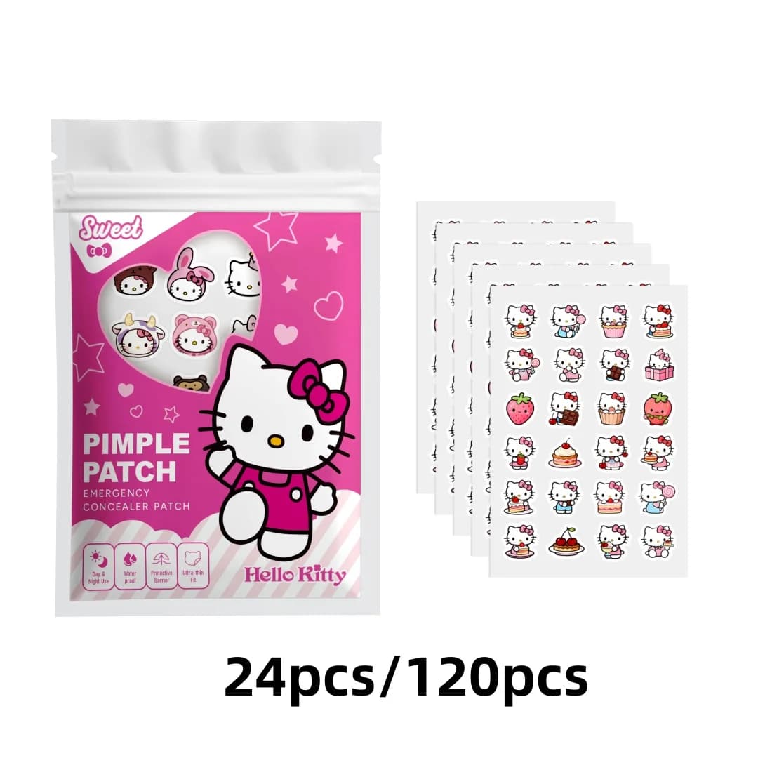 24/120PCS hello kitty Acne patches, facial acne patches, hydrogel acne removal patches, concealer