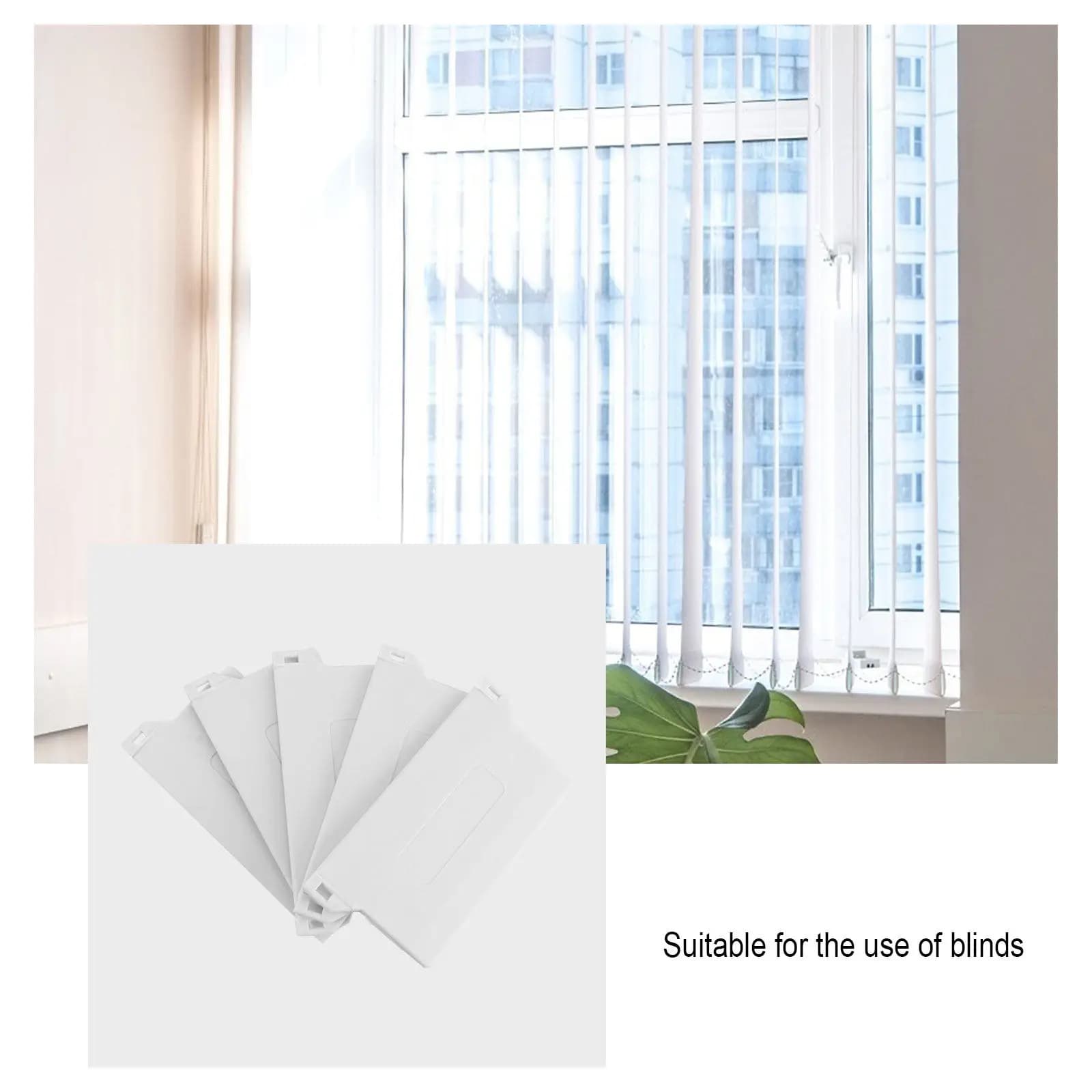 10 Pieces Spare Parts for Vertical Curtains, 89mm White Plastic Weights, Camera Curtain Accessories and Living Room
