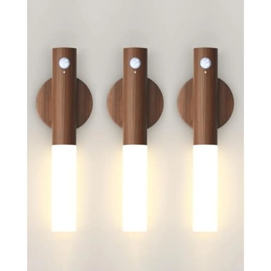 Luci Notturne a Sensore di Movimento a Batteria: Applique da Parete Ricaricabili da 2200mAh, Luci Magnetiche da Parete, Luci Wireless per Scale
