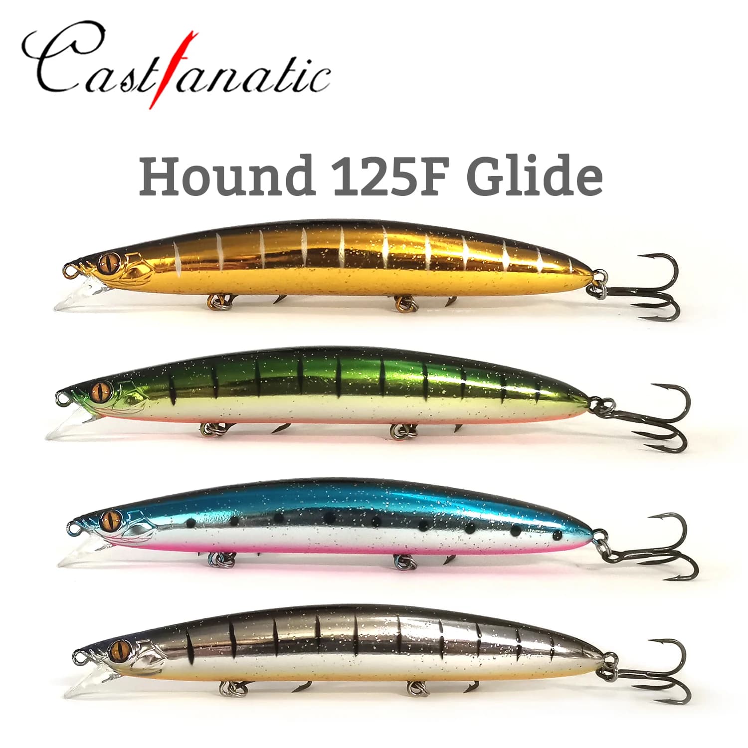 Castfanatic hound125f Glide 19g Jerkbait pesca in mare esca per pesci piatti Minnow galleggiante 125mm tungsteno peso acqua salata esche per giochi grandi