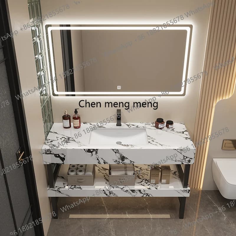 Mobile Bagno di Lusso con Specchio, Decorazioni Moderne, Mobiletto per Skincare, Lavabo Bianco, Archivio, Arredamento di Tendenza