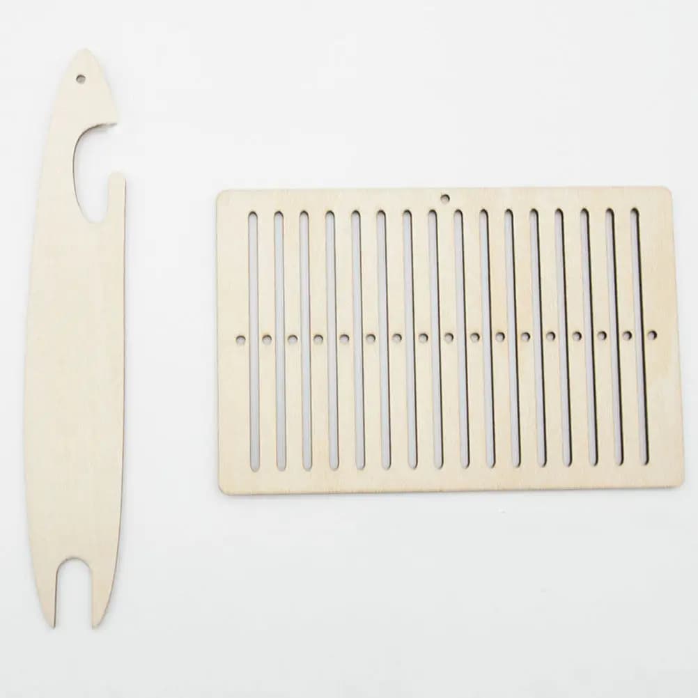 1Set Wood Weaving Loom Stick Set for Bracelets Belts Bags Camera Straps Easy Use Portable Beginner Friendly Mini Loom Tool