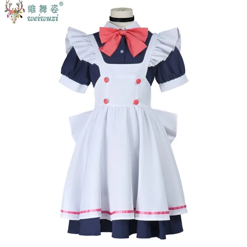 Anime Bold Party Sase Peach Maid Dress Sexy Role Playing Costume Lolita Supernatural Halloween Costume Theme Party Natale Dividendo Blu E Bianco Basato Su Una Combinazione Di Colori Farfalla Noduli Design Doppio Fibbio