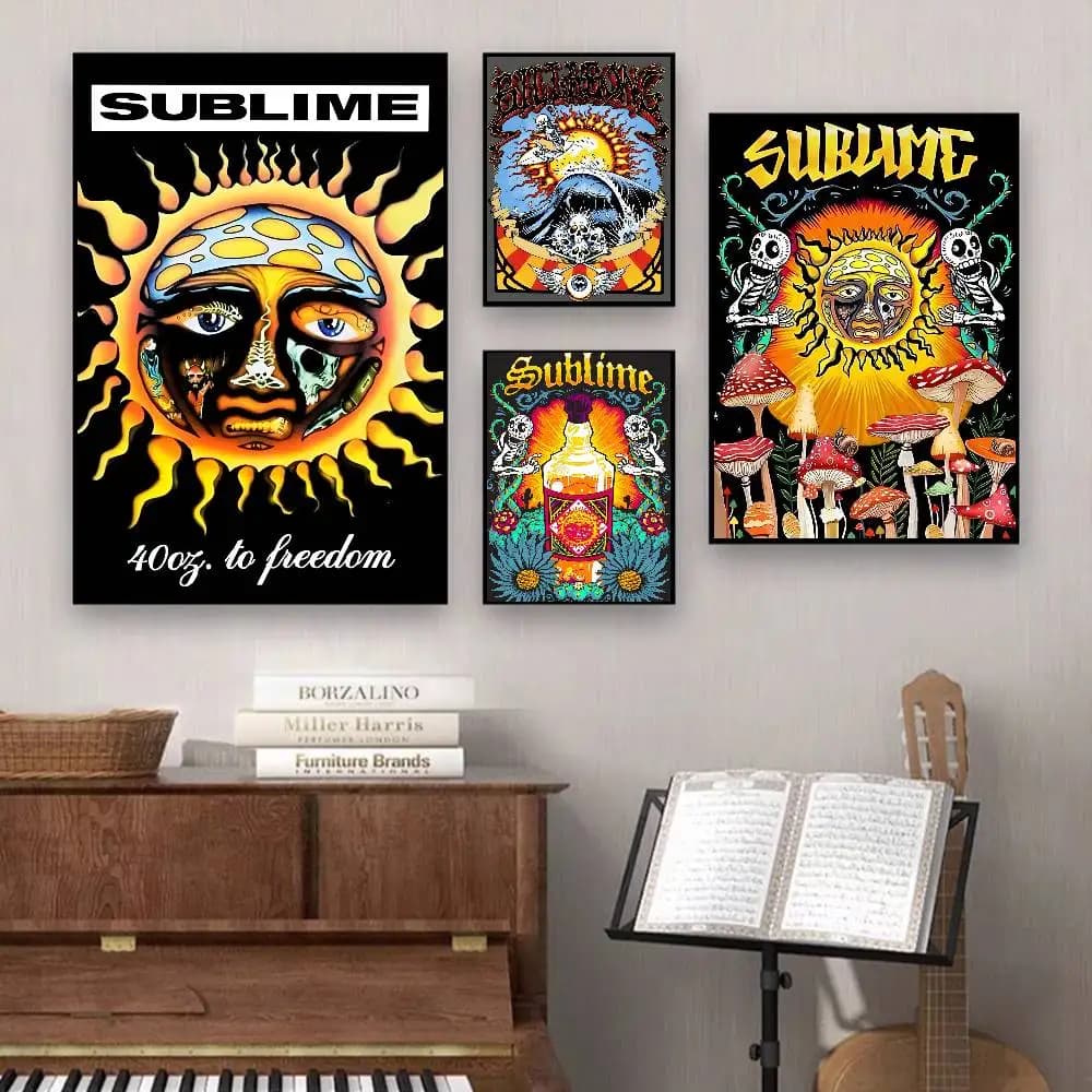 S-Sublime Band Self-adhesive Art Poster Retro Kraft Paper Sticker DIY Room Bar Cafe Stickers Wall Painting