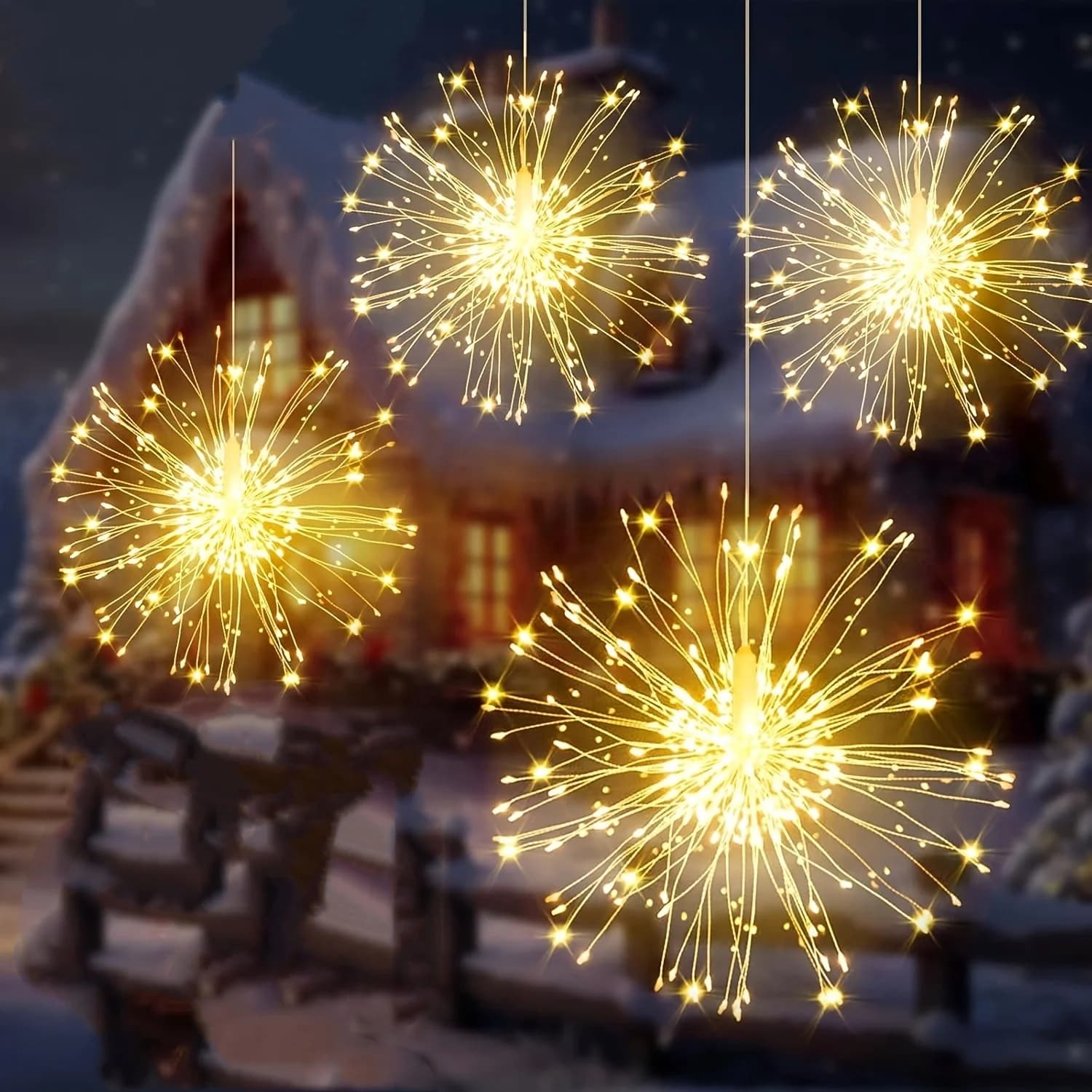 Impermeabile LED Dente di leone Luce della stringa Telecomando 8 modalità Esplosione Stella Fuochi d'artificio Fata Luce Festa di Natale Decorazione del giardino Lampada