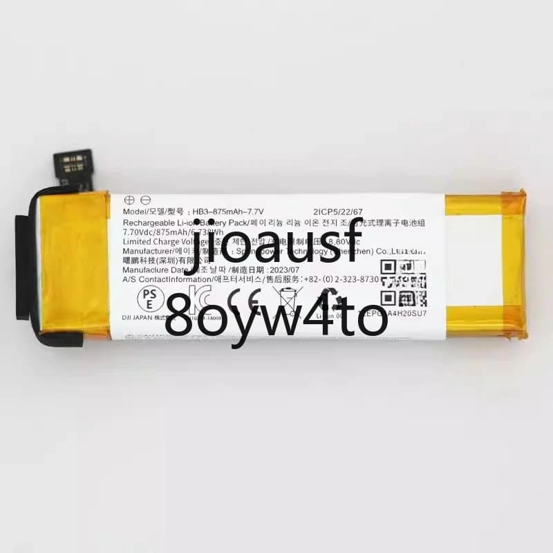 Nuova batteria HB3 875mAh per DJI OSMO pocket 1 pocket 2 OT110 OT-210 Action Camera Batteria ricaricabile