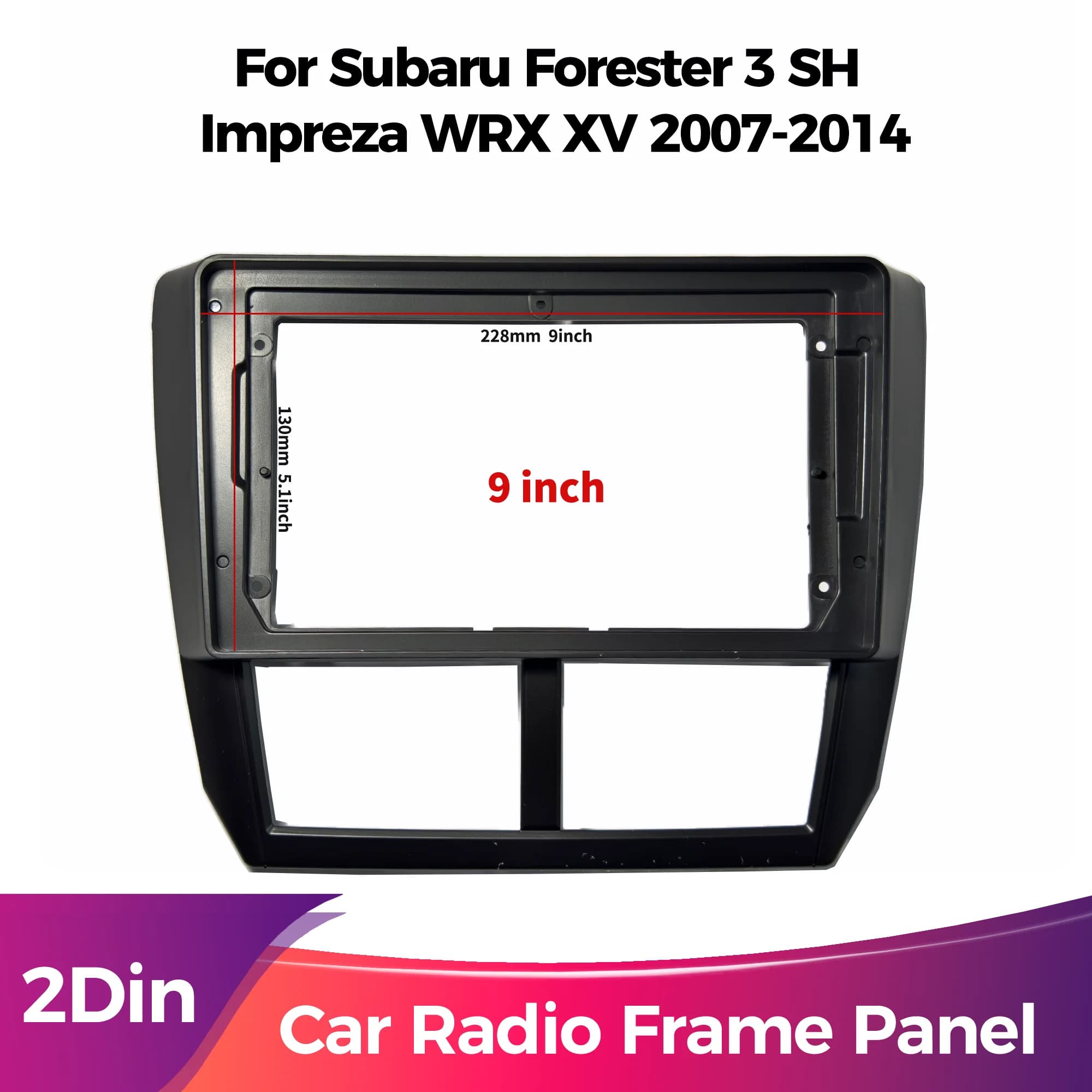 Telaio autoradio Android per Subaru Forester 3 SH Impreza WRX XV 2007-2014 Kit pannello stereo Fascia da 9 pollici Nero