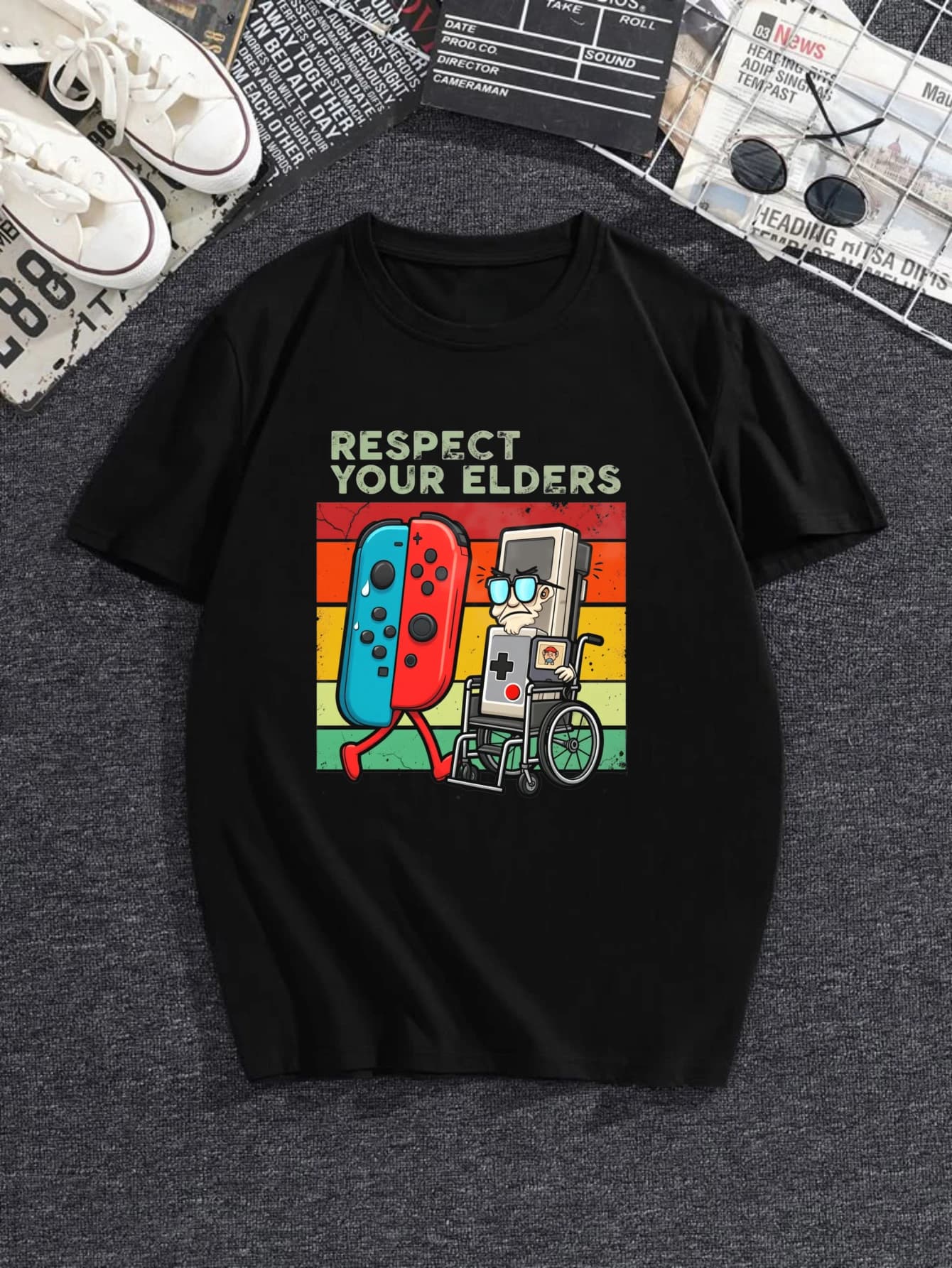 Men’s casual t-shirt with a printed short-sleeve crew neck, made from slightly stretchy pure cotton knit fabric—suitable for all seasons.