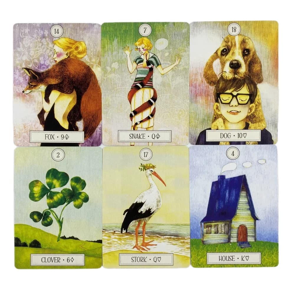 Dreaming Way Lenormand Oracle Cards: un mazzo di 36 carte in inglese, edizione divinatoria, giochi da tavolo