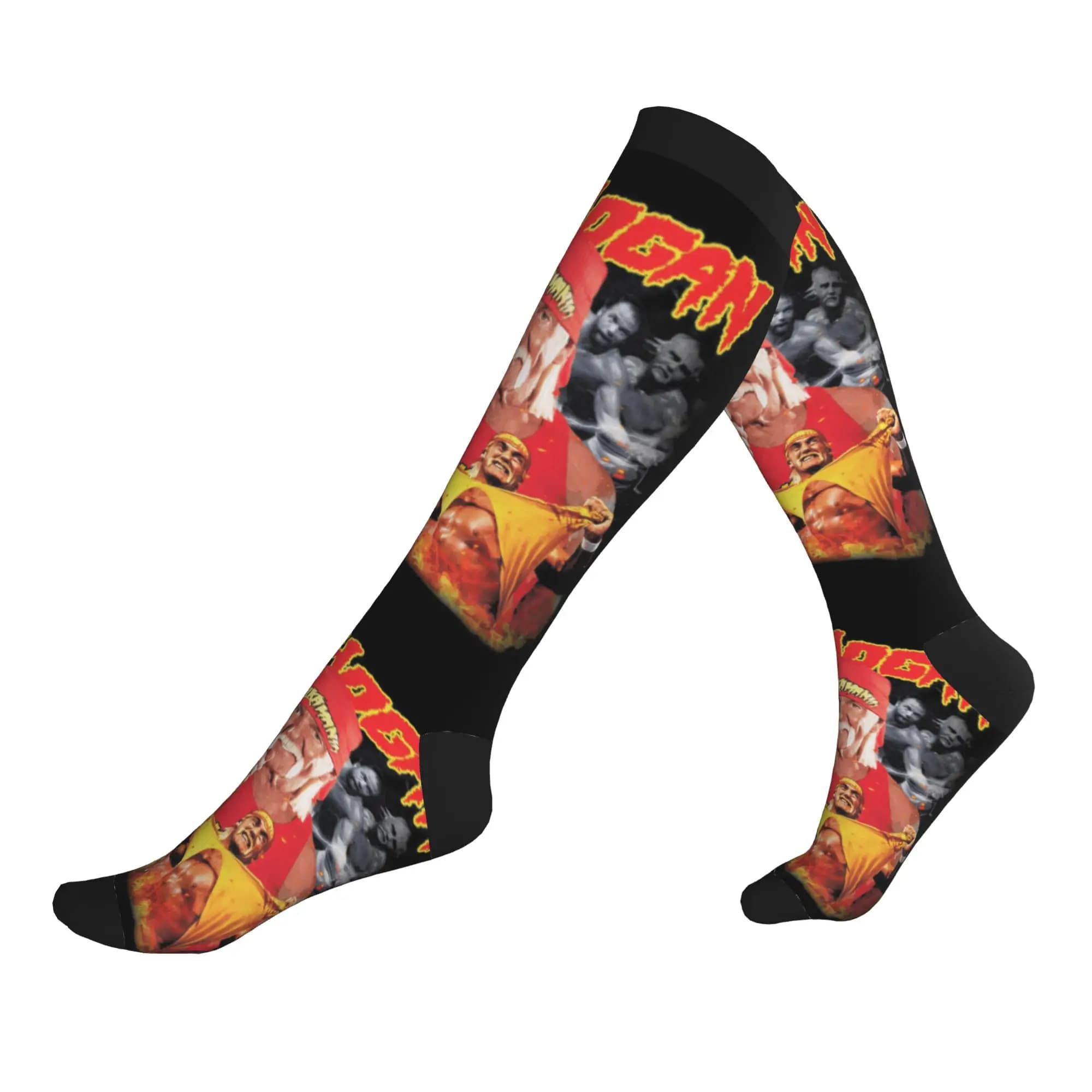 Fashion American Pro Wrestling Hulk Hogan Socks Women Men Warm 3D Printed Sports Football Sports Compression Socks