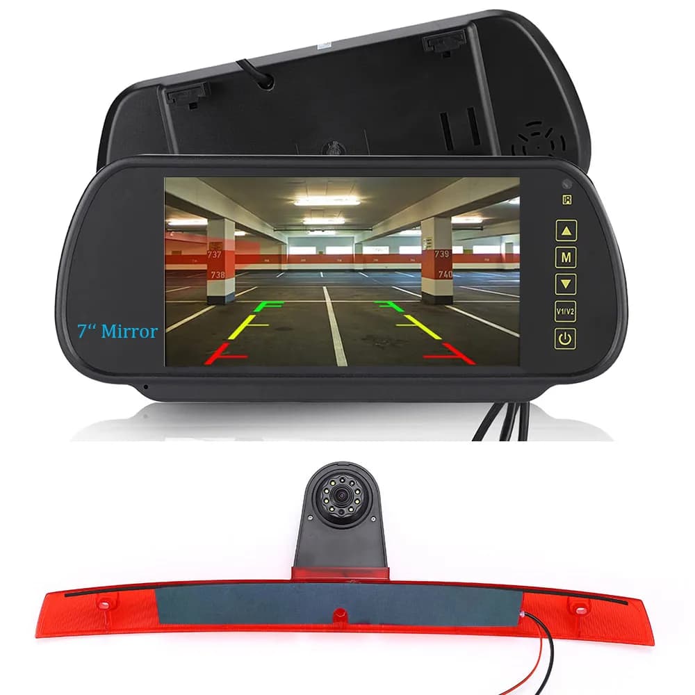Telecamera di backup per auto HD + specchio da 7 "per Mercedes Benz viano Vito W639 V6 W447 109 111 114 Kit furgone a doppia porta a porta singola