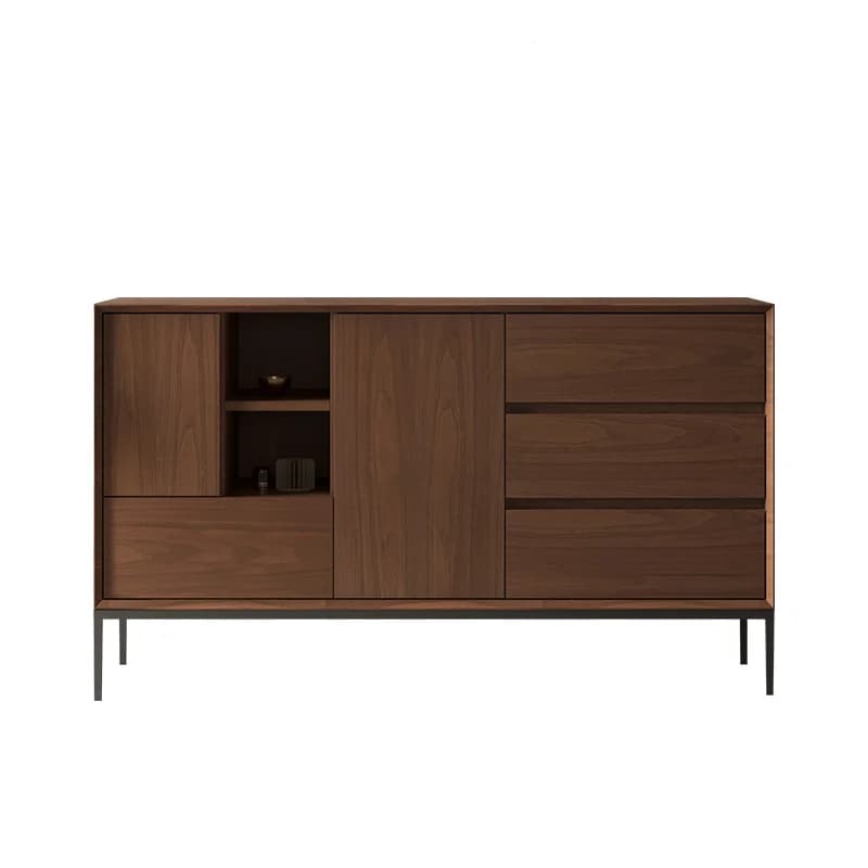Mobili per soggiorno Mobili classici moderni Sala da pranzo, armadietto self-service per hotel, credenza con gambe in ferro di lusso a luce nera