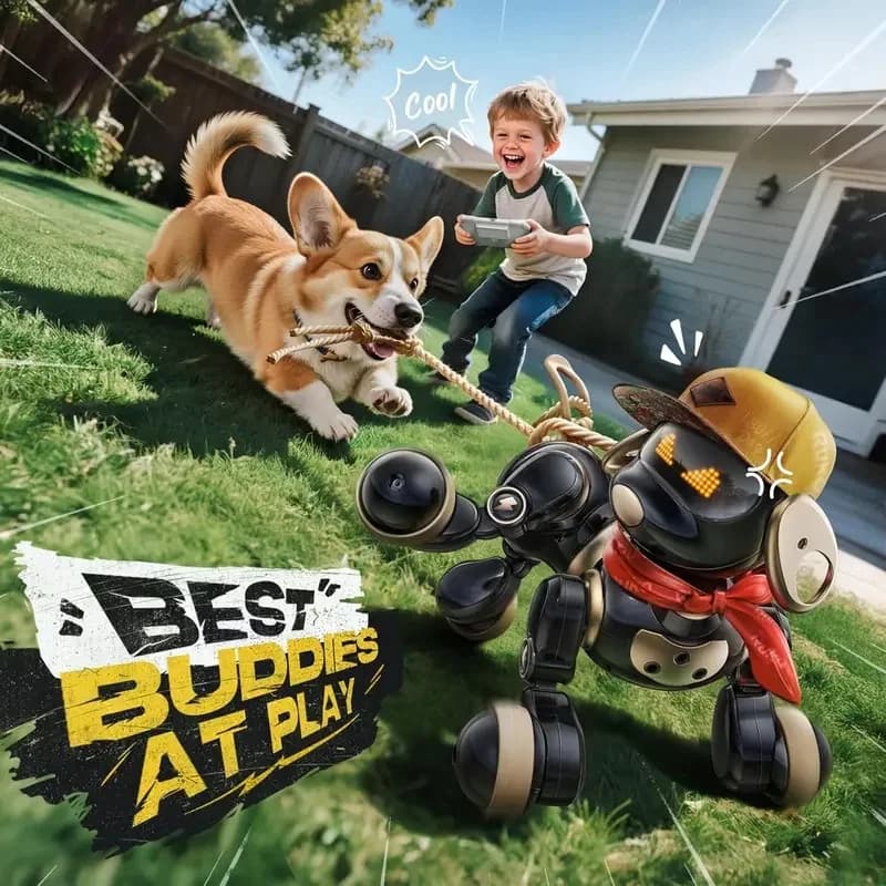 Smart Remote Control Robot Dog Toy with LED Face Screen Touch‑Sensing Interactive Walking Dancing Electronic Pet Educational Toy