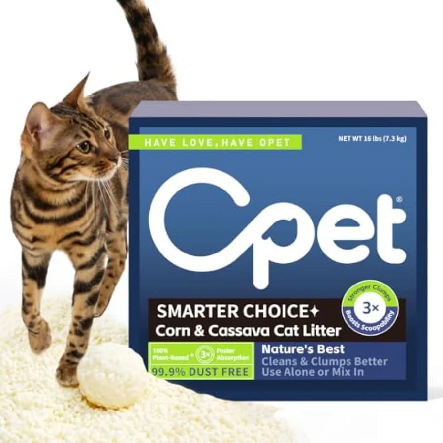 Lettiera per Gatti in Pellet di Tapioca, Agglomerante Rapida, Senza Polvere, Basso Disseminamento, Controllo Superiore degli Odori, Naturale a Base Vegetale di Manioca