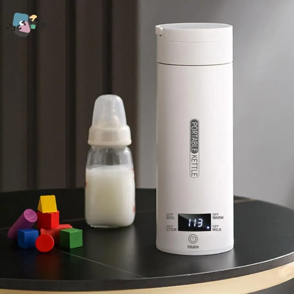 500 ML Portable Electric Kettle Quick Heat LCD Display Kettle Anti-scotting Hot Water Bottle Loss-proof Travel